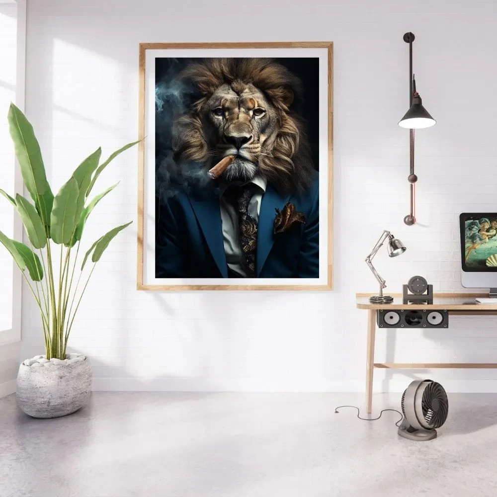 Tableau lion pop art abstrait en toile de 40x60 cm pour affirmer votre style avec audace