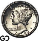 1939 Mercury Dime 10C Silver Gem BU Full Bands FB Blazing Luster