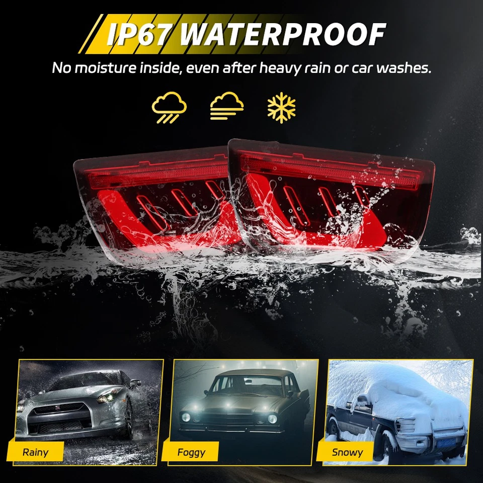 4PCS Red Lens LED Rear Tail Brake Light Lamps For 2010-2013 Chevy Camaro - Image 4 of 4