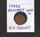 1949D  AU  LINCOLN CENT ~ALMOST /BRILLIANT UNCIRCULATED RS COINS #11B free ship