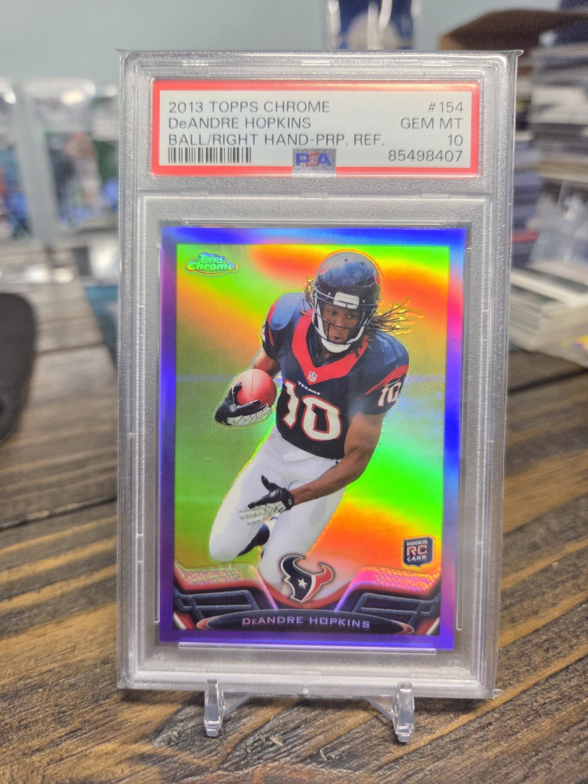 2013 DEANDRE HOPKINS TOPPS CHROME PURPLE REFRACTOR /499 PSA 10 ROOKIE RARE!! GEM