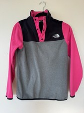 Kids Pink And Grey The North Face Sweatshirt Size L