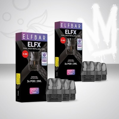 ELFX Pods by Elfbar E-Zigarette Open Pod-System 3x Refillable Pod Nachfüll-Vape