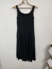 Quince Dress Womens Small Black Fit & Flare Minimal Sustainable Tencel Jersey