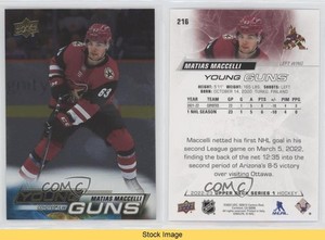 2022 Upper Deck Series 1 Young Guns Silver Foil Matias Maccelli #216 Rookie RC