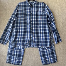 Polo Ralph Lauren Pajama Set Mens L/XL Blue Plaid Cotton Sleepwear