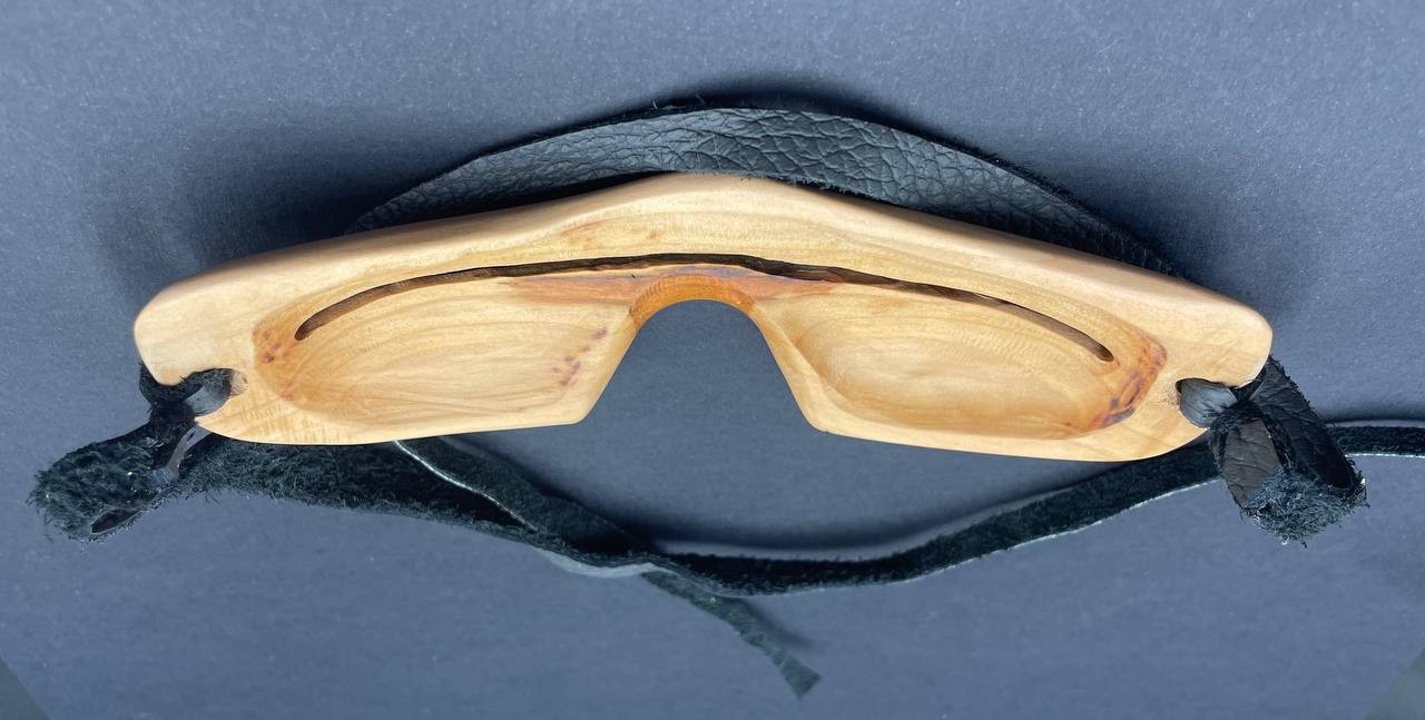 Handmade Replica of Inuit Yupik Eskimo Snow Goggles – Wooden Collectible Art