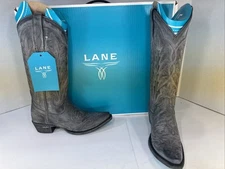 LANE Lexington Cowboy Boots Distressed Jet Black 7.5 NEW WITH BOX