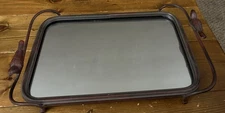 Creative Co-Op - Decorative Rectangle Metal/Mirrored Tray W/ Bird Handles