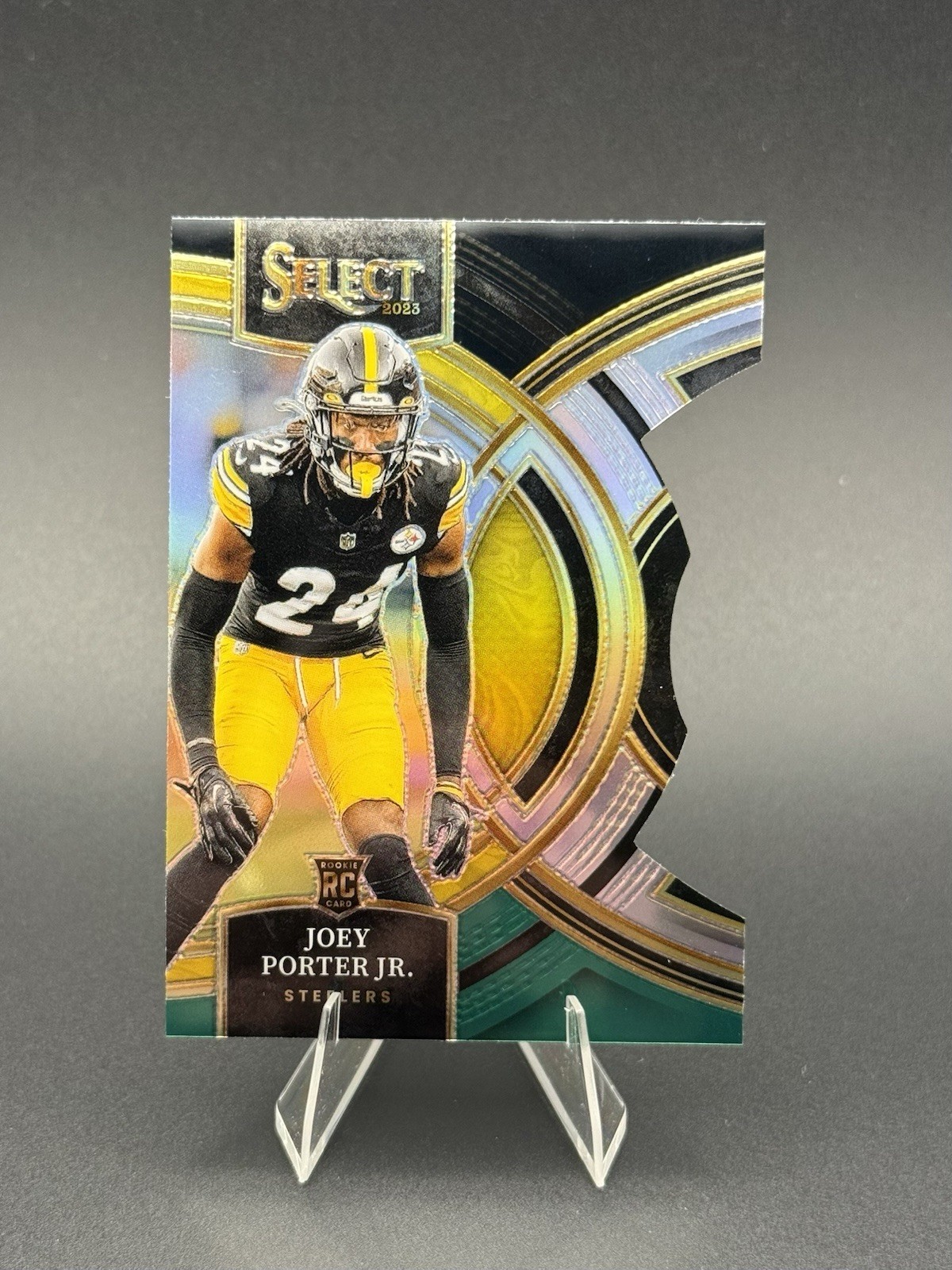 2023 Select - Premier Level Joey Porter Jr. #179 Black & Green Prizm Die-Cut RC