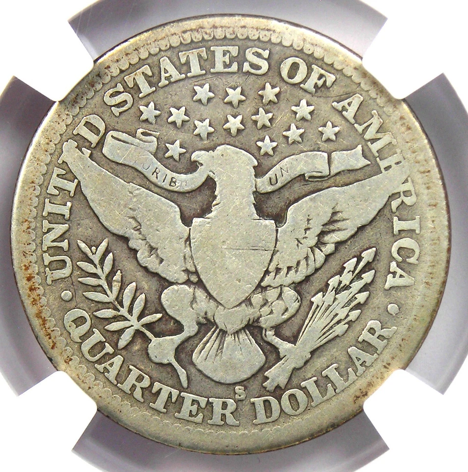1913-S Barber Quarter 25C Coin - Certified G4 (Good) - Rare Key Date! - Image 4 of 4