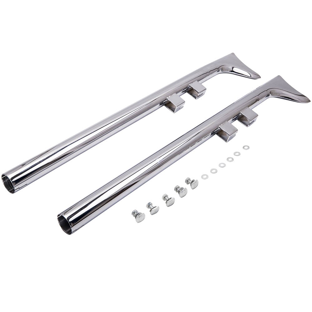 Échappement fishtail 36“ pour Harley Touring 95-16 - Silencieux custom 1-7/8 chrome