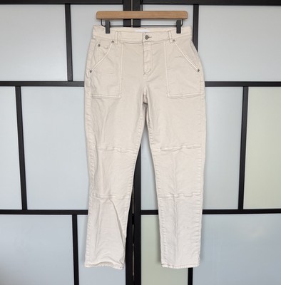 LOFT Girlfriend Utility Pants Bone Creme Women s Size 28/6 Boho Minimal Cottage