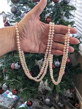 Baroque PEARL NECKLACE. Length 70''. Beads 7 to 7.6mm. Jewelry, Gift