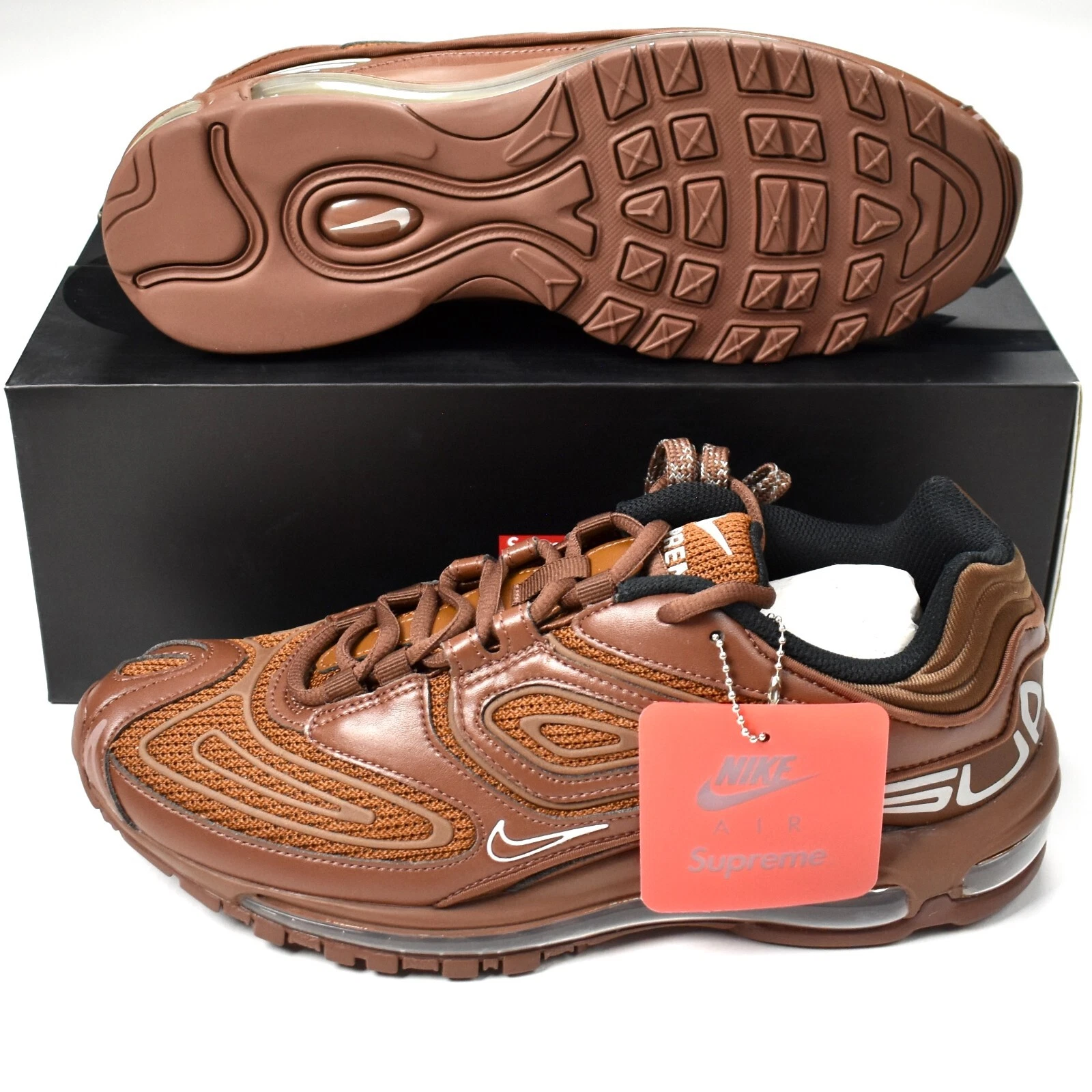 Baskets Supreme x Nike Air Max 98 TL SP marron faune homme 10 FW22 AUTHENTIQUES neuves avec étiquettes