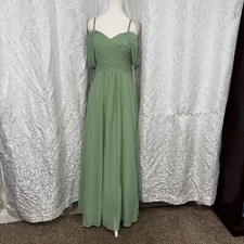 Tea green of the shoulder long formal prom bridesmaid gown size XL dress