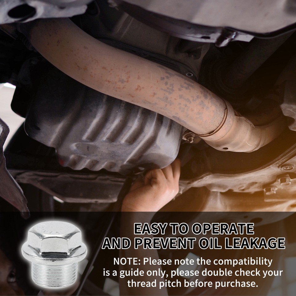 1 Set M22x1.5 1.08" Height Engine Oil Drain Plug W/ Gasket for Car