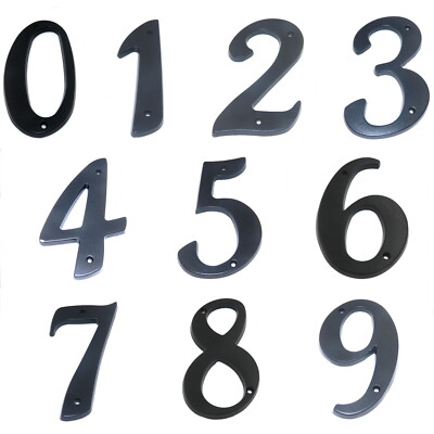 Gatehouse Large 5'' Italic Black Metal Flush House Address Numbers