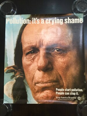 Pollution: It's A Crying Shame - Signed by Iron Eyes Cody (1979) US Poster