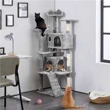 Tall Cat Tree Activity Center Cat Tower w/ Scratching Post and Condos for Cats