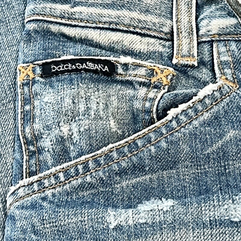 DOLCE & GABBANA 14CLASSIC Men's Damaged straight Jeans G309TD