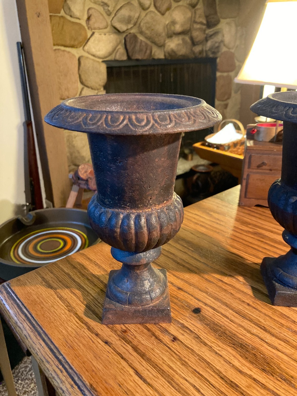 PAIR OF 19TH CENTURY SMALL SCALE CAST IRON GARDEN URNS eBay