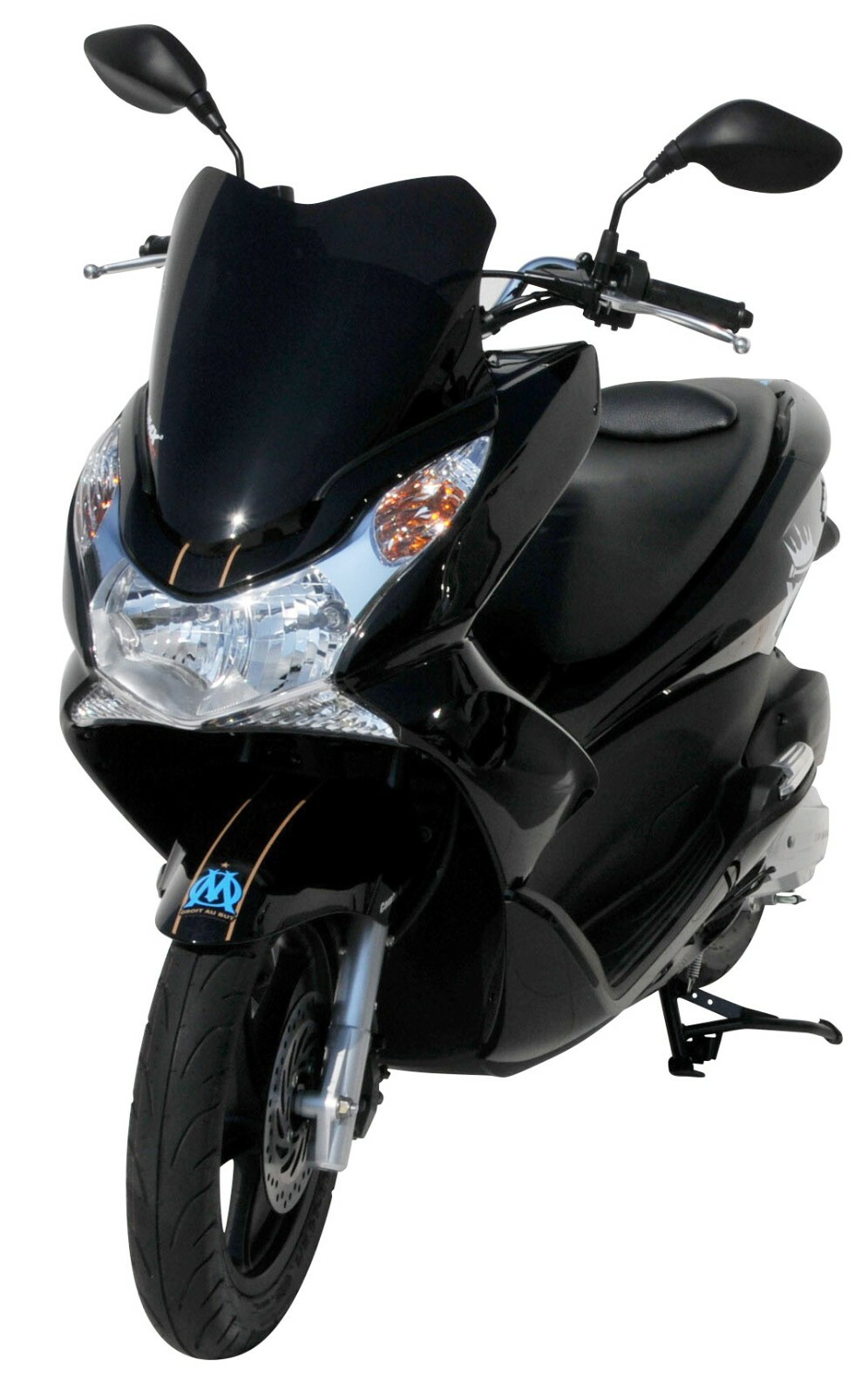 Pare-brise Ermax Sport de 37 cm pour Honda PCX 125 modèles 2010 à 2013 en coloris noir foncé