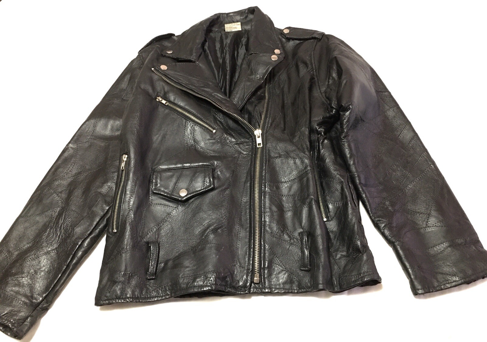 Flight Path Leather Patch Work  Jacket Small Blac… - image 1