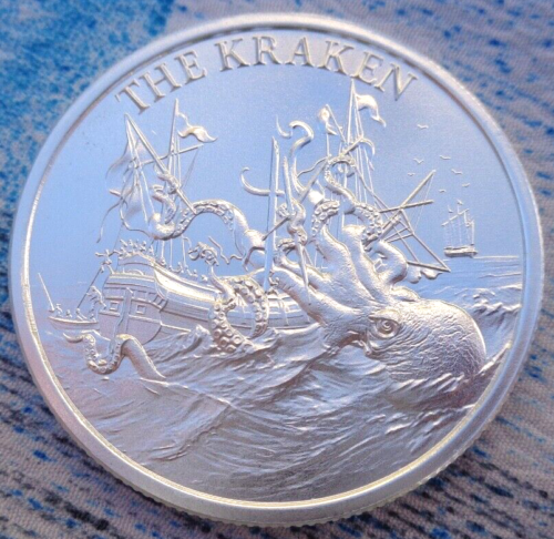 1 oz. 2023 KRAKEN Cryptozoology Series BU rounds .999 fine silver - Picture 1 of 4