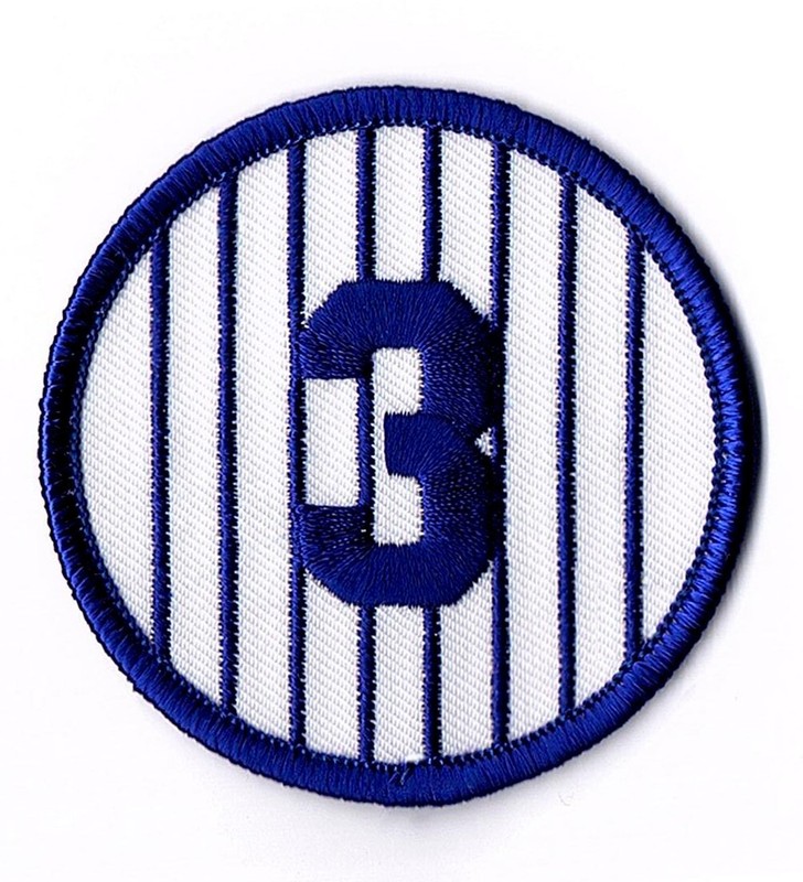 Babe Ruth '3' Patch Iron-On Heat Press or Sew-On Embroidered Patch 3x3
