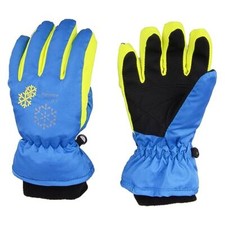 Kids Ski Snow Gloves Winter Cold Weather Windproof 9-12 years old A - Blue