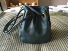 Mimi Berry Italian Nappa Leather Bebe Drawstring Bag In Sky