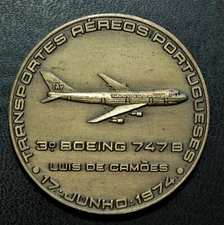 Portuguese Air Transport Commemorative Medal - 3rd Boeing 747B - 17 June 1974
