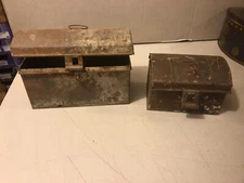 Lot Of 2 Primative Tin Boxes