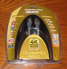 HDMI Monster Cable, 4K HDR Ultra HD Gold, 6ft NEW
