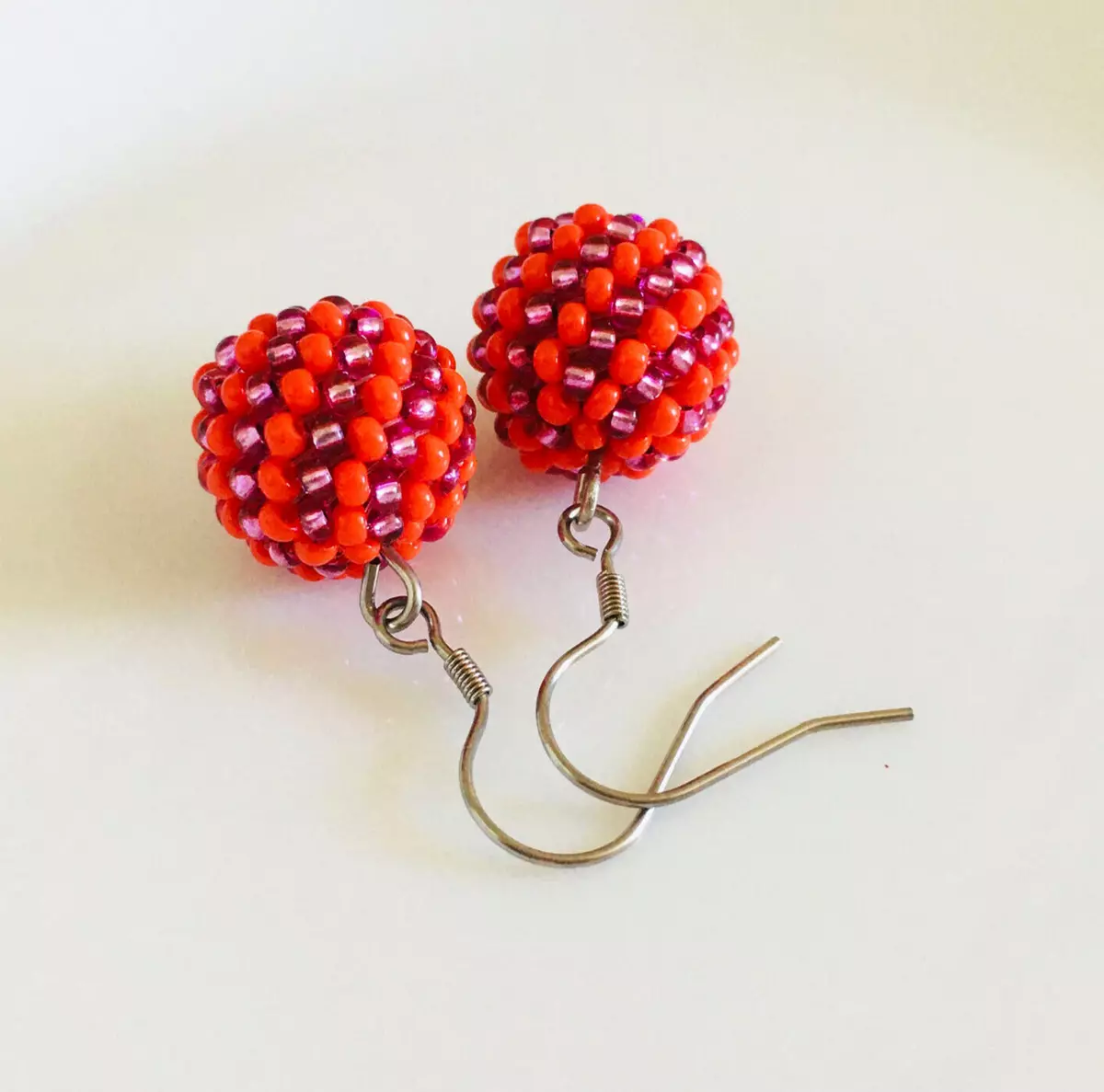 Beaded red hotsell earrings