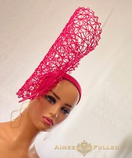 Aimee Fuller Royal Ascot Kentucky Derby Hot Pink Fuchsia Fascinator Hat Del Mar