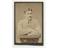 CDV STUDIO PORTRAIT MAN FROM FRANKFURT, GERMANY, GRAPHIC BACK