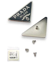 PRADA PR 13ZS 14ZS Black/ Silver Replacement Icon Logo W/screws Genuine