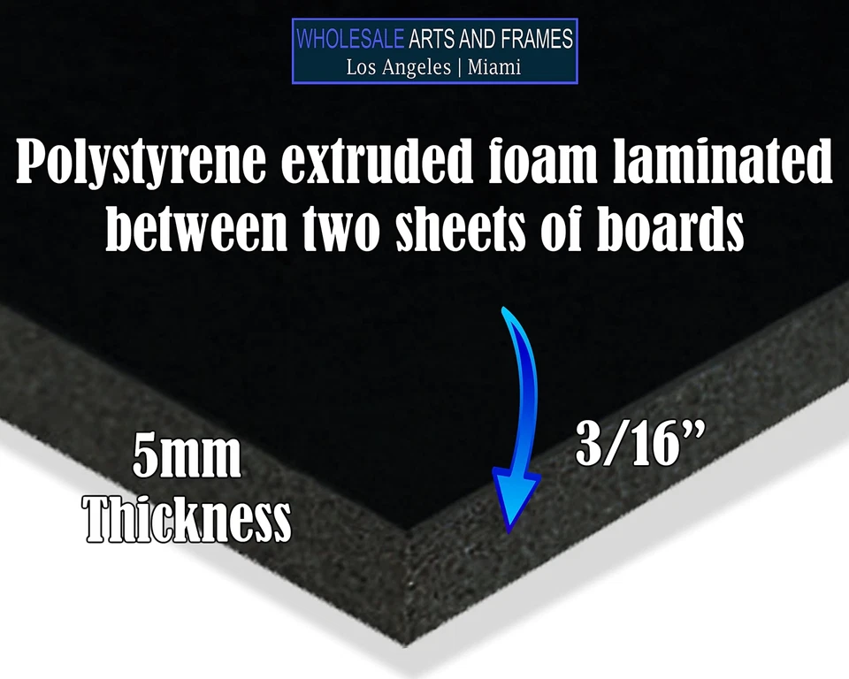 3/16 英寸黑色泡沫核心板 11x14 16x20 20x30 24x36 30x40 32x40 海报支撑 — 第 3/4 张图片