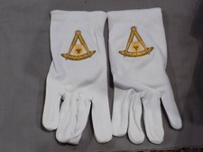 Past Master No Square White Cotton Gloves Sun Ceremonial Dress Funeral NEW