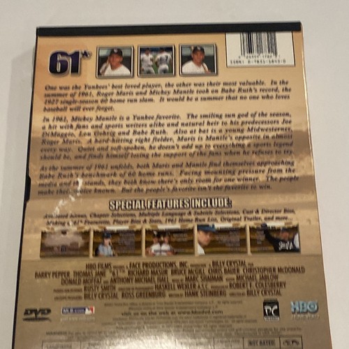 61* DVD On DVD With Thomas Jane Baseball Very Good - Picture 3 of 4