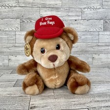 Vintage Russ Teddy Bear Plush Stuffed Animal Original Tags I Give Bear Hugs Hat
