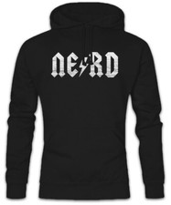 Felpa con cappuccio Nerd Lightning divertente hard rock band heavy metal chitarrista