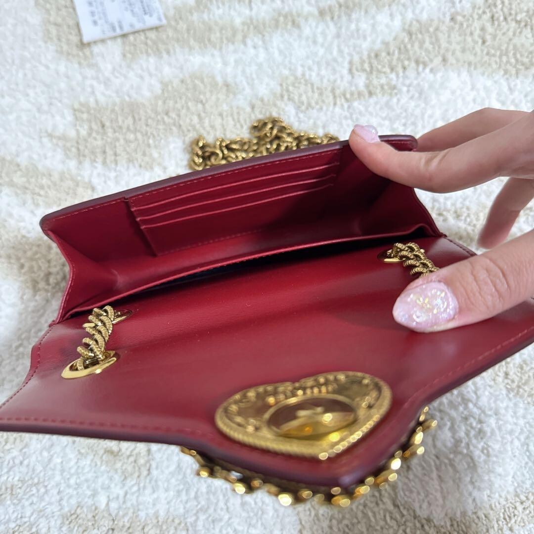 Dolce & Gabbana D&G Devotion DG Heart Logo Leather Chain
