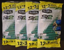 Lot of 4 - SCHICK ST2 Slim Twin Disposable Razor Sensitive Skin Brand New Sealed