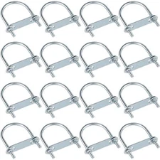 16 Sets M6 x 50mm x 80mm Round U-Bolts Zinc Plated with Nuts & Washers