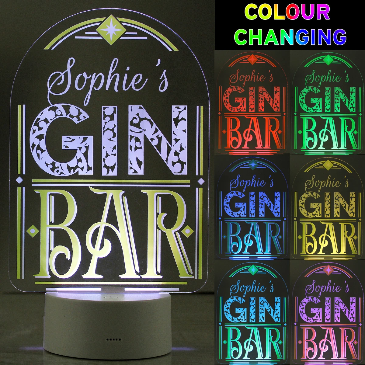 Light up online personalised bar sign