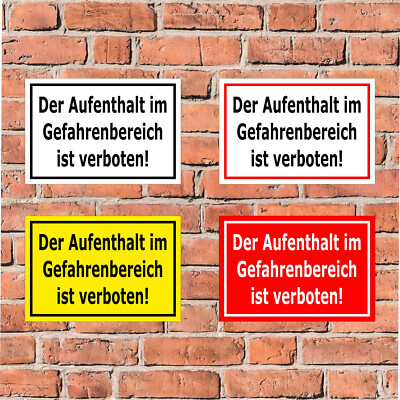Schild - Der Aufenthalt im Gefahrenbereich ist verboten - 4 Größen - S00080-150