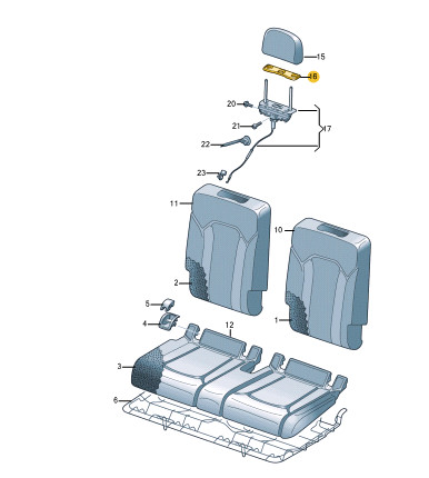 Garniture d'appui-tête de siège arrière pour Audi Q7 4M 4M0885590DT4